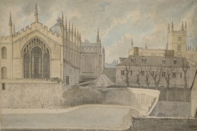 Blick aus der Wohnung des Wächters, New College, 20. November 1786 von John Baptist Malchair